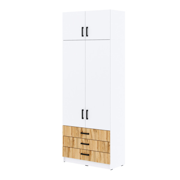 Młodzieżowa szafa Sigma MAX B6 3SZ 90 cm z szufladami - dąb wotan 989650