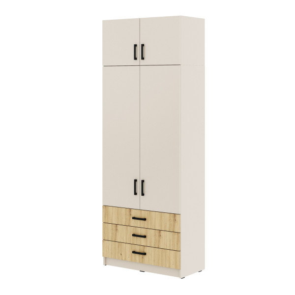 Młodzieżowa szafa Sigma MAX K5 3SZ 90 cm z szufladami - dąb wotan 989658