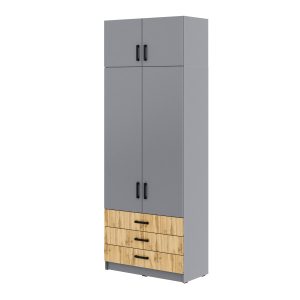 Młodzieżowa szafa Sigma MAX S6 3SZ 90 cm z szufladami – dąb wotan 989664 Młodzieżowa szafa Sigma MAX S6 3SZ 90 cm z szufladami – dąb wotan 989664