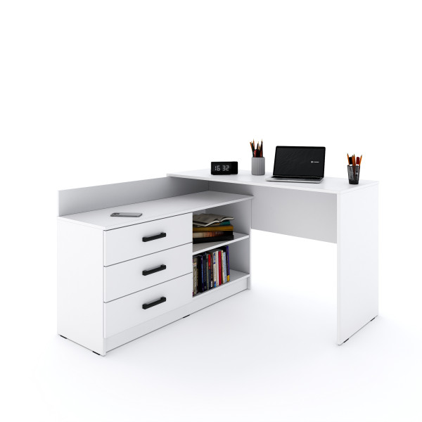 Młodzieżowe biurko OMEGA narożne - białe 963361