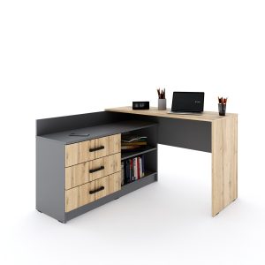 Młodzieżowe biurko OMEGA narożne – szary wotan 1051288 Młodzieżowe biurko OMEGA narożne – szary wotan 1051288