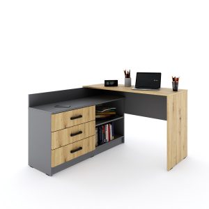 Młodzieżowe biurko SIGMA narożne – szary artisan 1051283 Młodzieżowe biurko SIGMA narożne – szary artisan 1051283