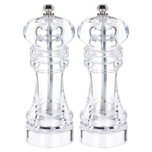 Młynek do pieprzu i soli akrylowy 16 cm 2 szt. 777105 Młynek do pieprzu i soli akrylowy 16 cm 2 szt. 777105