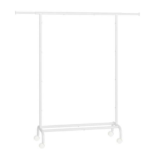 Mobilny wieszak na ubrania 156 cm biały stojak 991125