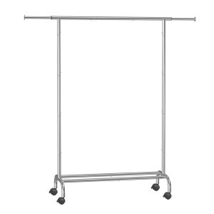 Mobilny wieszak na ubrania 156 cm srebrny stojak 989426 Mobilny wieszak na ubrania 156 cm srebrny stojak 989426