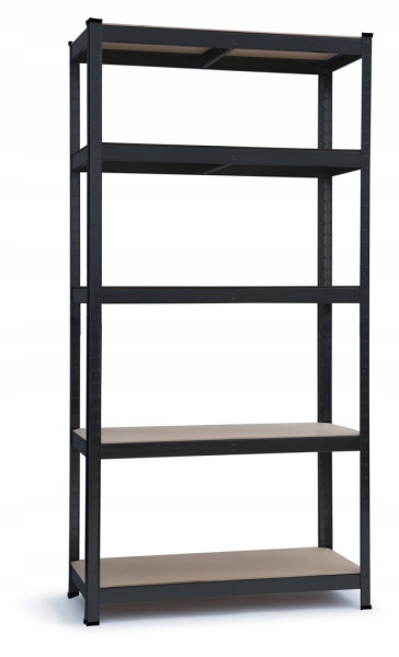 Mocny regał magazynowy metalowy HD5000 180x90x40 cm czarny 1067198