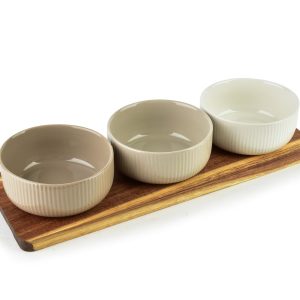 MODERN KITCHEN Deska z 3 miskami 10x10x4,5cm(32x11x1,2cm) 210ml 965890