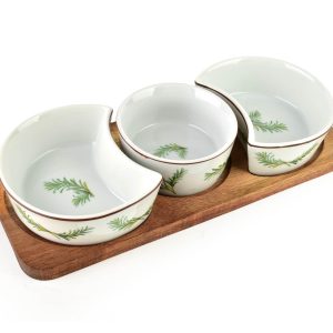 MODERN KITCHEN Deska z 3 miskami 2x150ml+1x120ml rozmaryn 965888