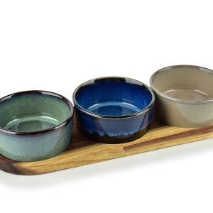 MODERN KITCHEN Deska z 3 miskami 8,5×8,5x4cm(28×9,5×1,2cm) 110ml 965886