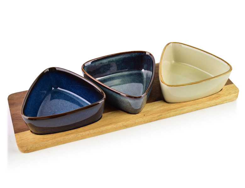 MODERN KITCHEN Deska z 3 miskami 9x9x3,5cm 100ml 965892