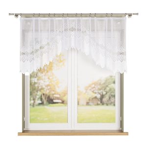MODESTA – Firanka gotowa żakardowa z podcięciem na dole – 250×80 cm – biały 774867 MODESTA – Firanka gotowa żakardowa z podcięciem na dole – 250×80 cm – biały 774867