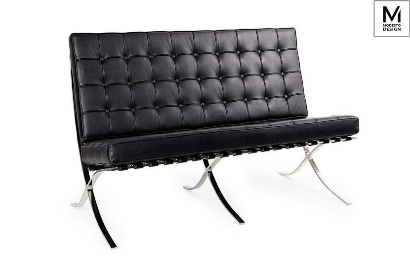 MODESTO sofa dwuosobowa BARCELON czarna - ekoskóra 184312