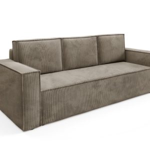 Modna brązowa sofa sztruks RODA z funkcją spania 318968 Modna brązowa sofa sztruks RODA z funkcją spania 318968