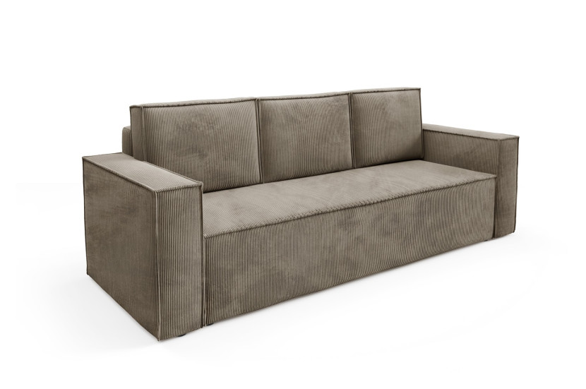 Modna brązowa sofa sztruks RODA z funkcją spania 318968