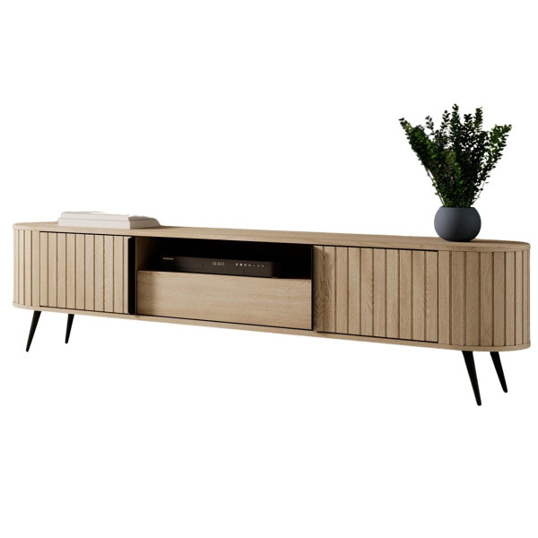 Modna szafka RTV dąb cremona do salonu 196 cm KAMA 813606