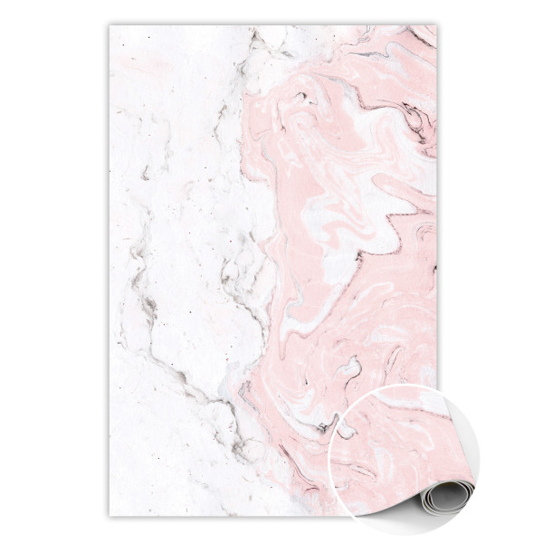 Modny dywan winylowy Biało-różowy marmur 100 x 150 cm 433815