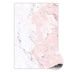 Modny dywan winylowy Biało-różowy marmur 120 x 180 cm 433833 Modny dywan winylowy Biało-różowy marmur 120 x 180 cm 433833