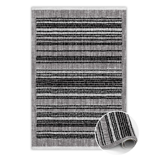 Modny dywan winylowy Czarne paski 150 x 225 cm 434104