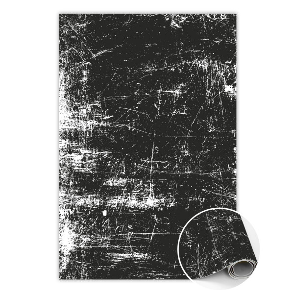 Modny dywan winylowy Czarny porysowany beton 120 x 180 cm 434200