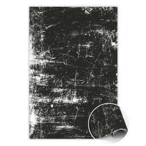 Modny dywan winylowy Czarny porysowany beton 150 x 225 cm 434136 Modny dywan winylowy Czarny porysowany beton 150 x 225 cm 434136