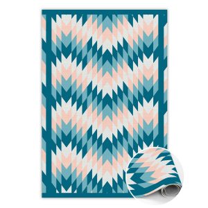 Modny dywan winylowy Geometryczna jodełka 150 x 225 cm 449598 Modny dywan winylowy Geometryczna jodełka 150 x 225 cm 449598