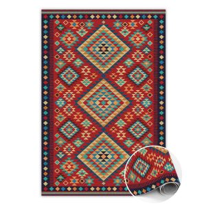 Modny dywan winylowy Kolorowe trójkąty retro 120 x 180 cm 450778 Modny dywan winylowy Kolorowe trójkąty retro 120 x 180 cm 450778