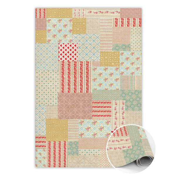 Modny dywan winylowy Kolorowy patchwork 80 x 120 cm 450750