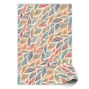 Modny dywan winylowy Konturowe liście 60 x 90 cm 451027