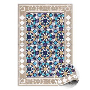 Modny dywan winylowy Kwadraty w romby 150 x 225 cm 451030 Modny dywan winylowy Kwadraty w romby 150 x 225 cm 451030