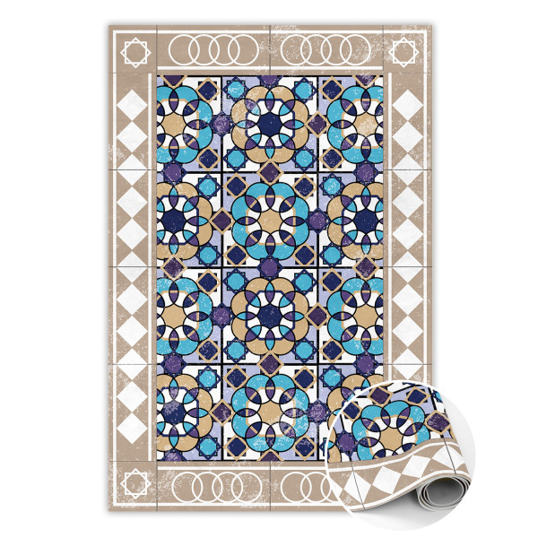 Modny dywan winylowy Kwadraty w romby 150 x 225 cm 451030