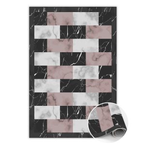Modny dywan winylowy Marmurowa kostka 140 x 210 cm 455283 Modny dywan winylowy Marmurowa kostka 140 x 210 cm 455283