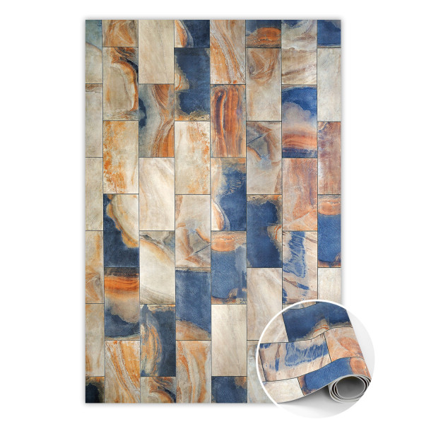 Modny dywan winylowy Marmurowa kostka 80 x 120 cm 455374