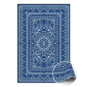 Modny dywan winylowy Niebieski antyczny styl 100 x 150 cm 455348 Modny dywan winylowy Niebieski antyczny styl 100 x 150 cm 455348