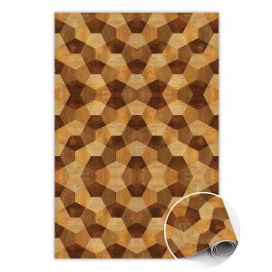 Modny dywan winylowy Parkietowa geometria 60 x 90 cm 455328