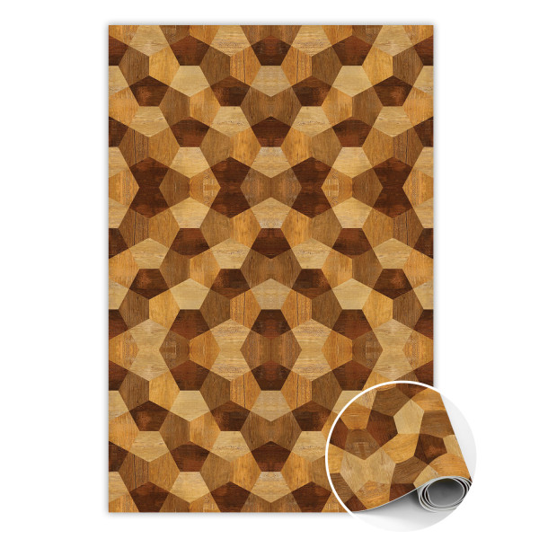 Modny dywan winylowy Parkietowa geometria 80 x 120 cm 455330