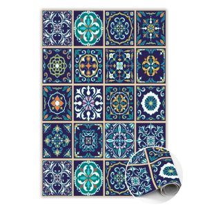 Modny dywan winylowy Portugalskie kafelki 120 x 180 cm 283421 Modny dywan winylowy Portugalskie kafelki 120 x 180 cm 283421