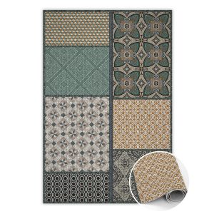 Modny dywan winylowy Różne tekstury 100 x 150 cm 456987 Modny dywan winylowy Różne tekstury 100 x 150 cm 456987
