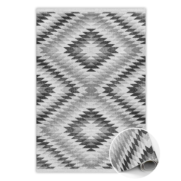 Modny dywan winylowy Szary geometryczny wzór 140 x 210 cm 459412