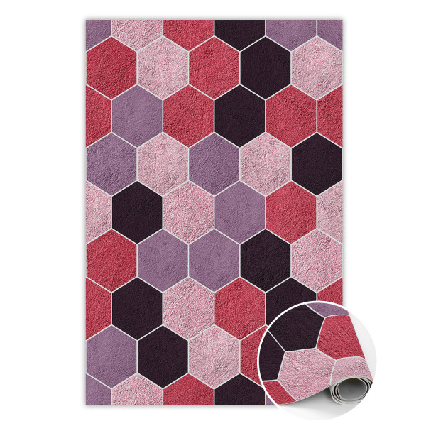 Modny dywan winylowy Teksturalne hexagony 60 x 90 cm 459737