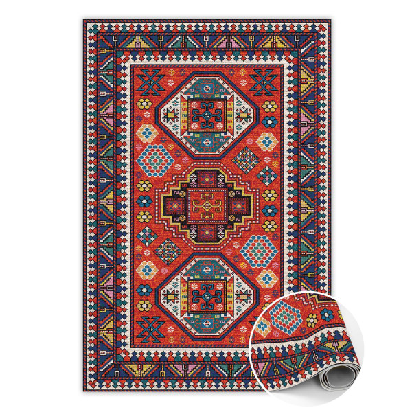 Modny dywan winylowy Tradycyjny ludowy styl 150 x 225 cm 459769