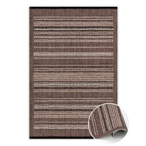 Modny dywan winylowy Wzór brązowa tkanina 140 x 210 cm 466482 Modny dywan winylowy Wzór brązowa tkanina 140 x 210 cm 466482