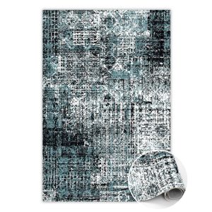 Modny dywan winylowy Wzór przetartej tkaniny 60 x 90 cm 377527 Modny dywan winylowy Wzór przetartej tkaniny 60 x 90 cm 377527