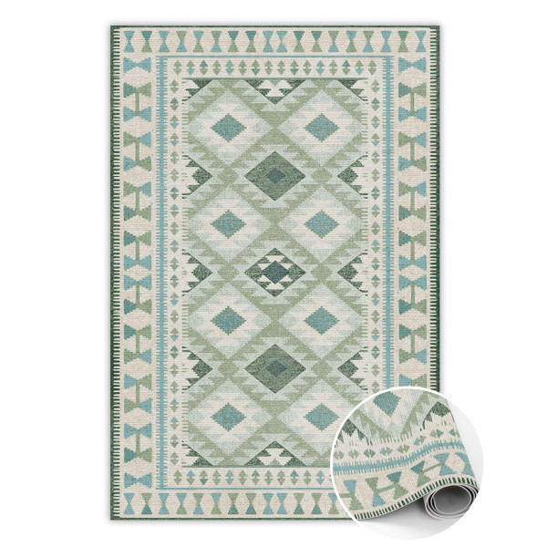 Modny dywan winylowy Zielone romby 100 x 150 cm 466402