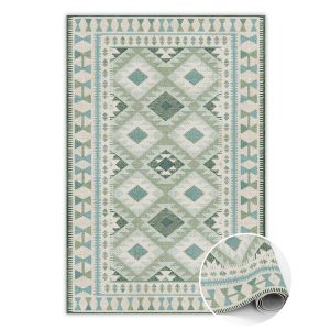 Modny dywan winylowy Zielone romby 140 x 210 cm 466418