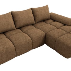 Modny Narożnik rozkładany z funkcją spania Bestii Prawy Boucle Cappuccino 1033547