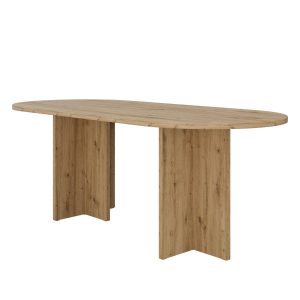 Modny stół dąb artisan owalny do nowoczesnej jadalni SANAS 966091 Modny stół dąb artisan owalny do nowoczesnej jadalni SANAS 966091