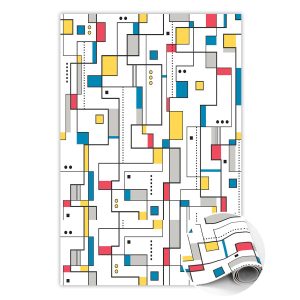 Modny winylowy dywan Abstrakcyjne wzory 140 x 210 cm 254540 Modny winylowy dywan Abstrakcyjne wzory 140 x 210 cm 254540