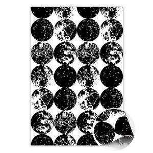 Modny winylowy dywan Czarne koła 140 x 210 cm 434239 Modny winylowy dywan Czarne koła 140 x 210 cm 434239