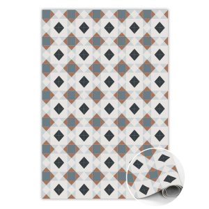 Modny winylowy dywan Geometryczne romby 150 x 225 cm 450799 Modny winylowy dywan Geometryczne romby 150 x 225 cm 450799