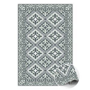 Modny winylowy dywan Geometryczny wzór kwiaty 100 x 150 cm 450867 Modny winylowy dywan Geometryczny wzór kwiaty 100 x 150 cm 450867